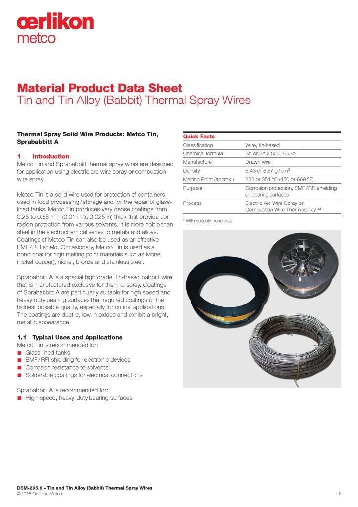 thermal spray, thermal spray wires, babbit